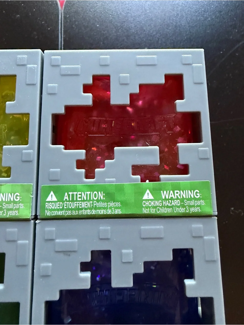 All 5 Squishy Minecraft Jelly Cube Squeeze Fidget Toy Red Purple Sensory Glitter